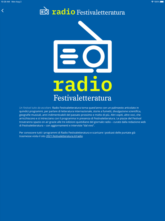 Screenshot #6 pour Radio Festivaletteratura