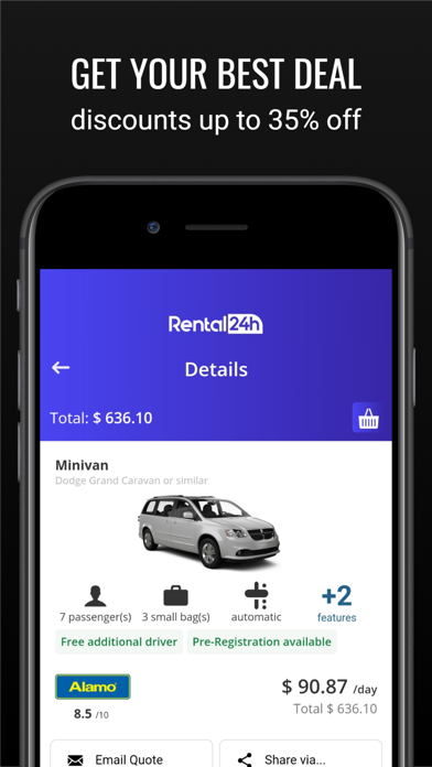 RENTAL24H.com Car Rental App Screenshot