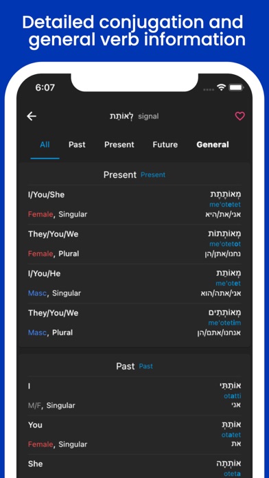 Screenshot #3 pour Hebrew verbs conjugation