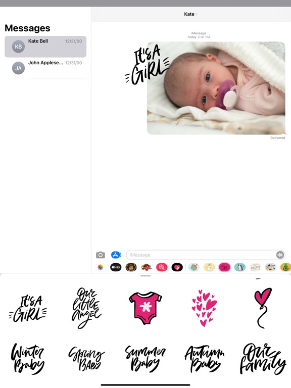 Screenshot #5 pour It's a Girl! iMessage Stickers