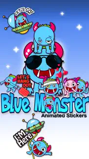 blue monster animated stickers iphone screenshot 1