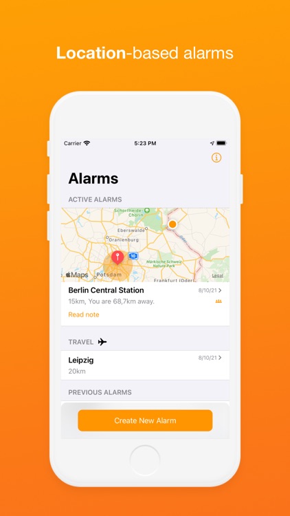 Glarm: Location-based alarms
