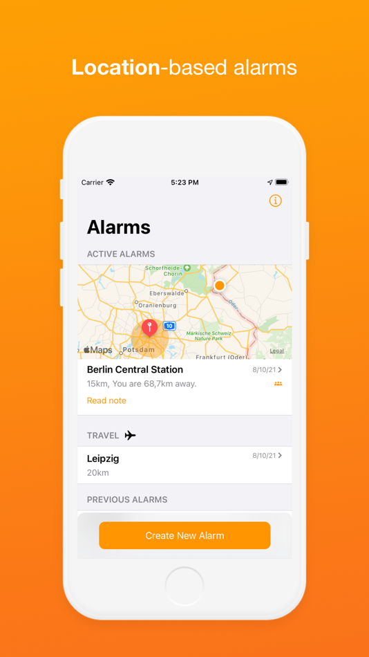 #1. Glarm: Location-based alarms (iOS) Podle: Adam Wienconek