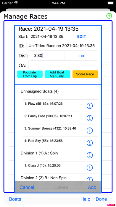 RaceTac Committee Screenshot