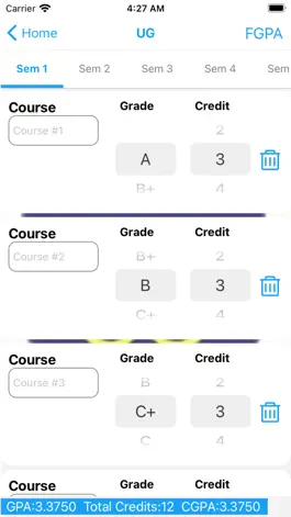 Game screenshot TReC GPA Calculator apk