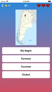 argentina: provinces map quiz iphone screenshot 2