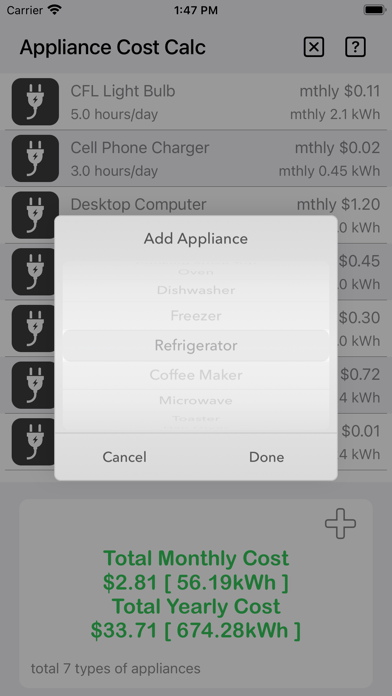 Appliance Cost Calculator Plusのおすすめ画像3