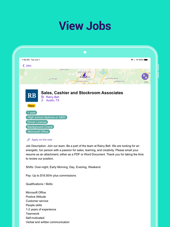 Match Me Jobs iPad screenshot 4 - Business app