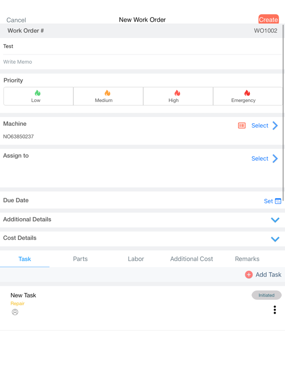 iFactory Plant Maintenance app iPad screenshot 3 - Business app