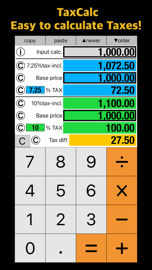 #1. TAX calculator - iTaxCalc (iOS) 由: Takao Ichimura