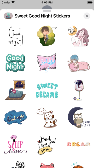 Sweet Good Night Stickers Screenshot