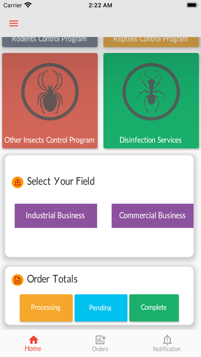 Spider Disinfection Management Screenshot