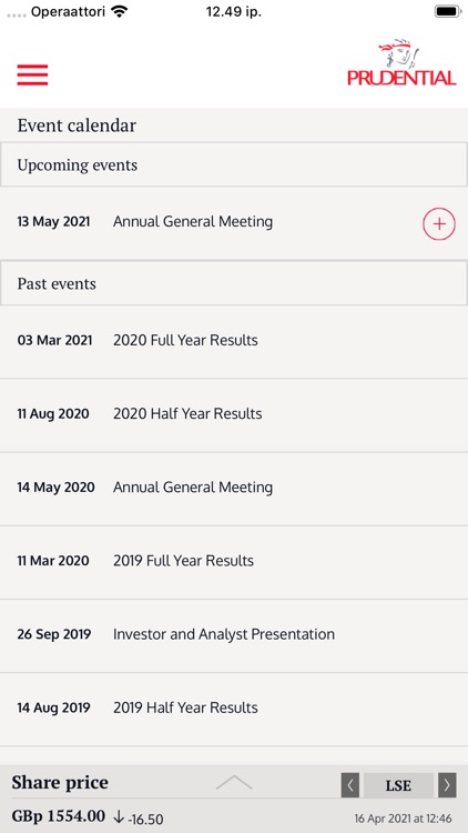 Prudential IR for iPhone