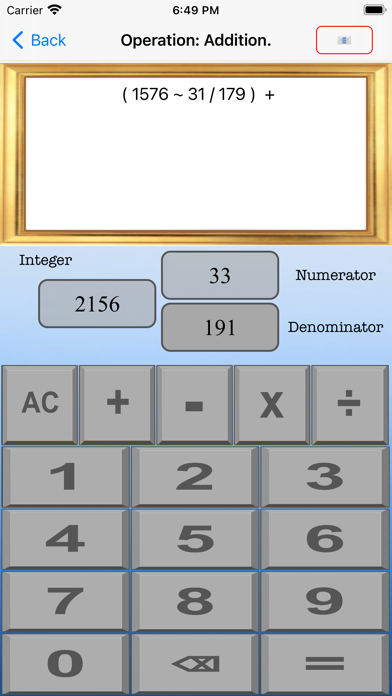 Fraction Pro Calculator Screenshot