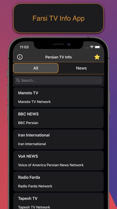 Farsi TV Info Screenshot