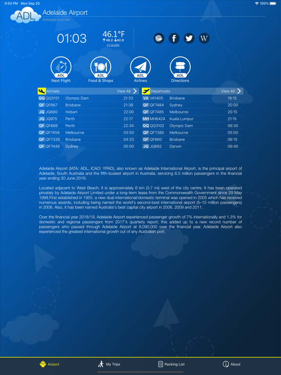 Screenshot #4 pour Adelaide Airport Info + Radar