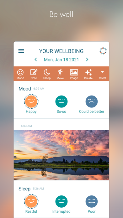 BeWell: Wellbeing Tracker Screenshot