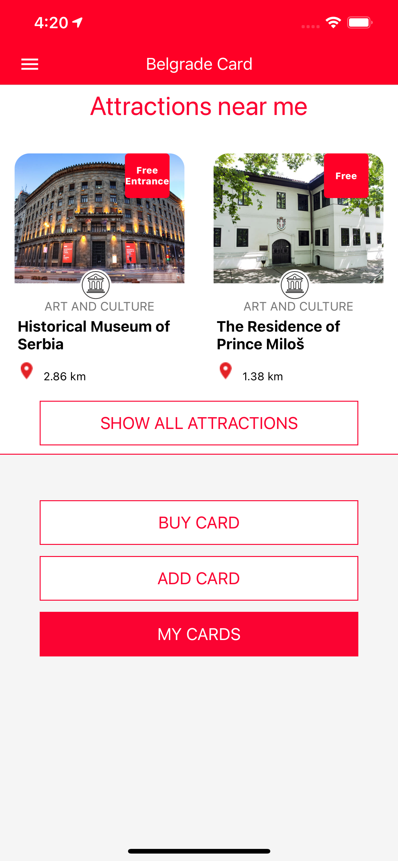 Belgrade Card