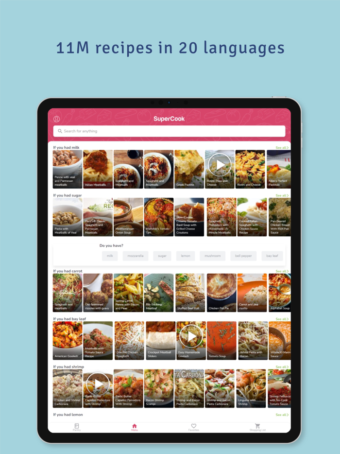 SuperCook Recipe By Ingredient