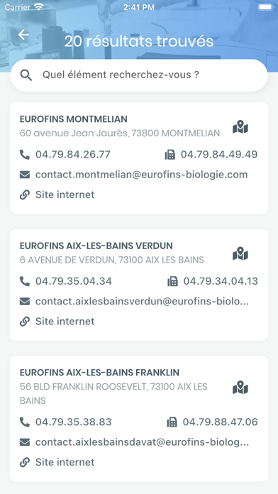 EUROFINS RHONE ALPES Screenshot