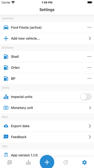 ReFuel - Mileage and fuel log Screenshot