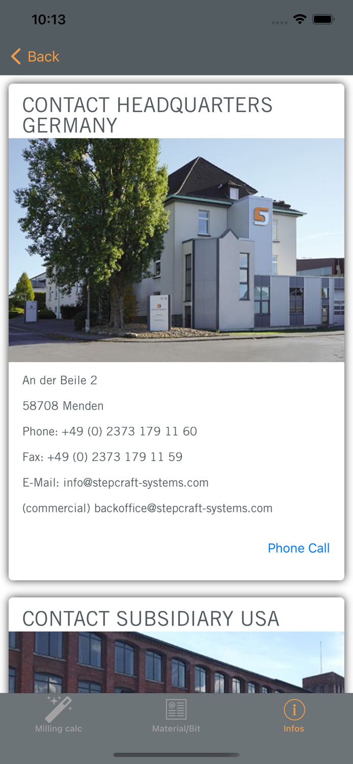 STEPCRAFT Milling Calculator