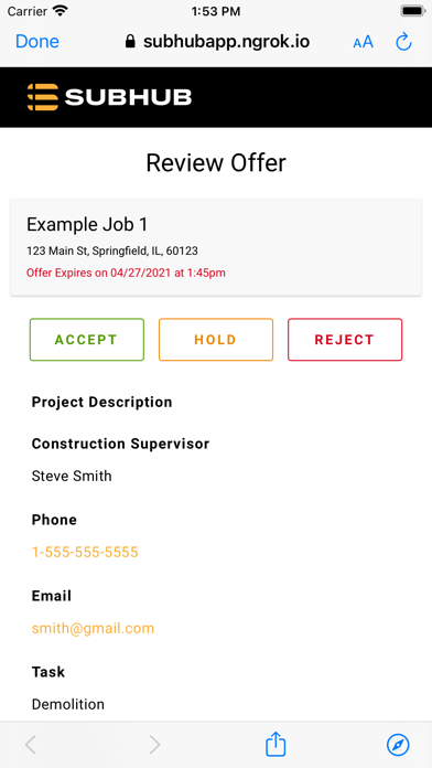 SubHub Subcontractor Mgmt Screenshot