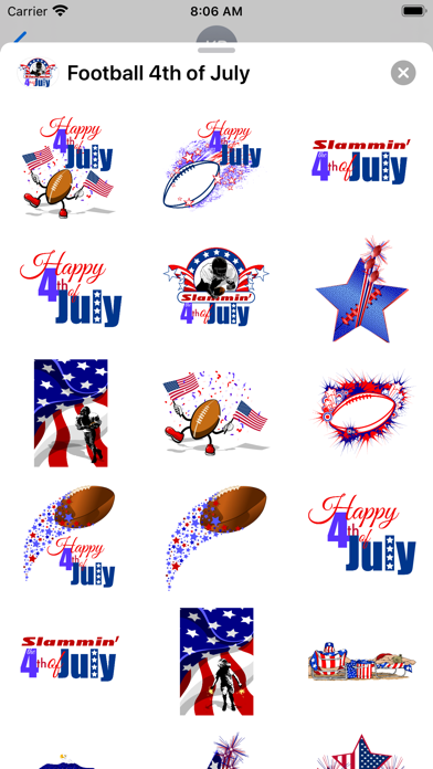 Screenshot #1 pour Football 4th of July Stickers