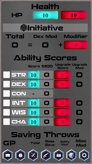 Star Explorer Character Sheet Screenshot