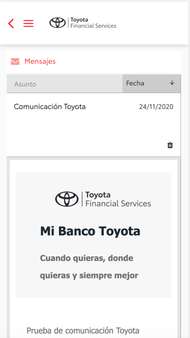 Mi Banco Toyota Screenshot