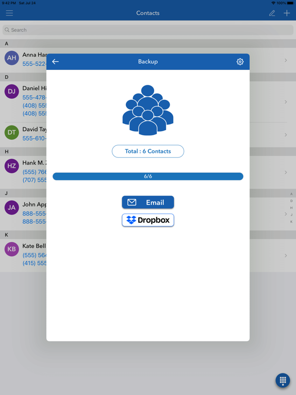 Screenshot #4 pour Backup Contacts Cleaner