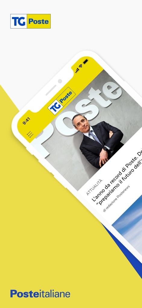 TG Poste - Explore the app's clean layout, showcasing a featured news article and intuitive bottom navigation for easy access to key sections.