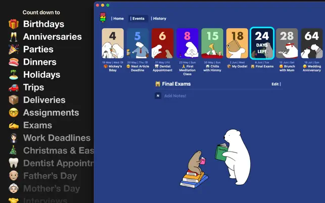 Captura 1 Bears Countdown iphone