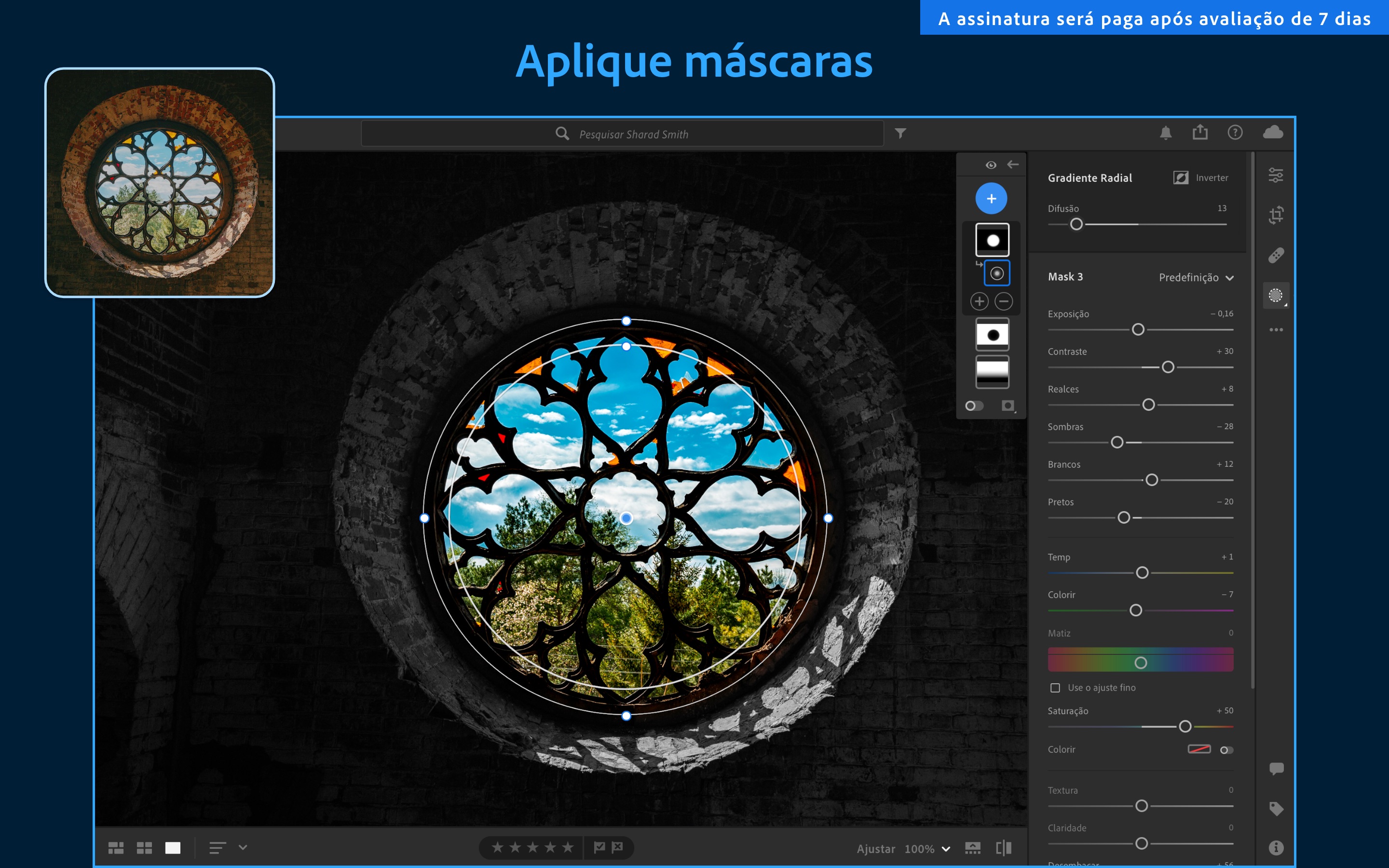 Screenshot do app Adobe Lightroom