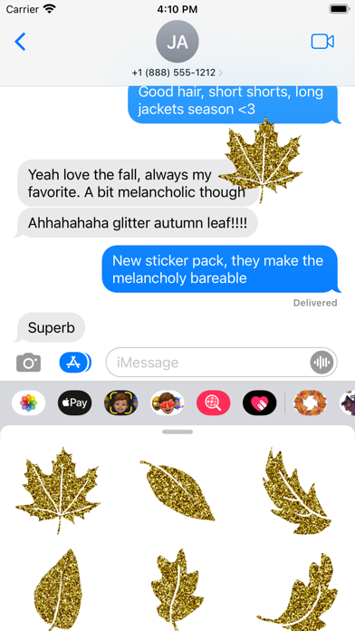 Glitter Fall Leaves Stickers Screenshot