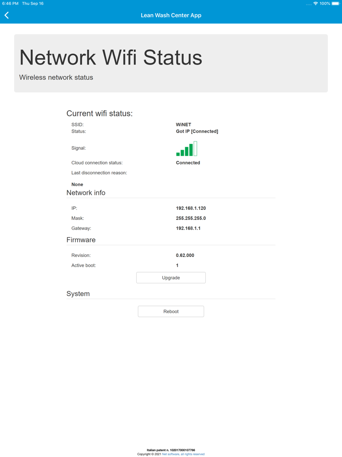 Lean Wash Center App