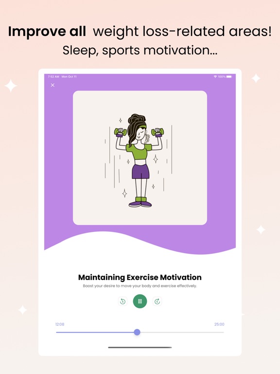 Slimmed: Weight-loss hypnosis iPad screenshot 4 - Lifestyle app