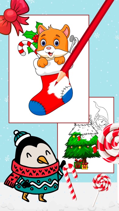 Christmas, coloring pages book Screenshot