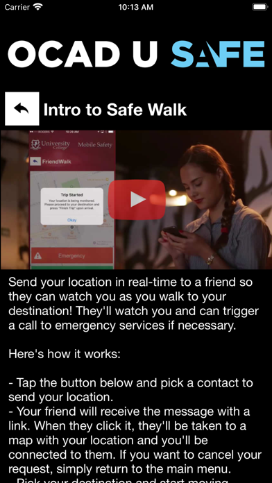 OCAD U Safe Screenshot