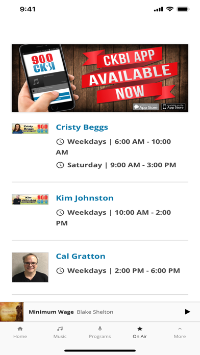 900 CKBI Saskatchewan Screenshot