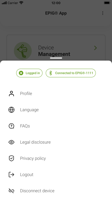 EPIG® App Screenshot