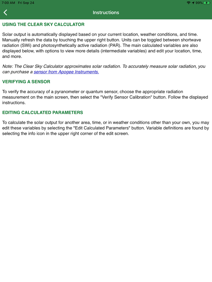 Clear Sky Calculator