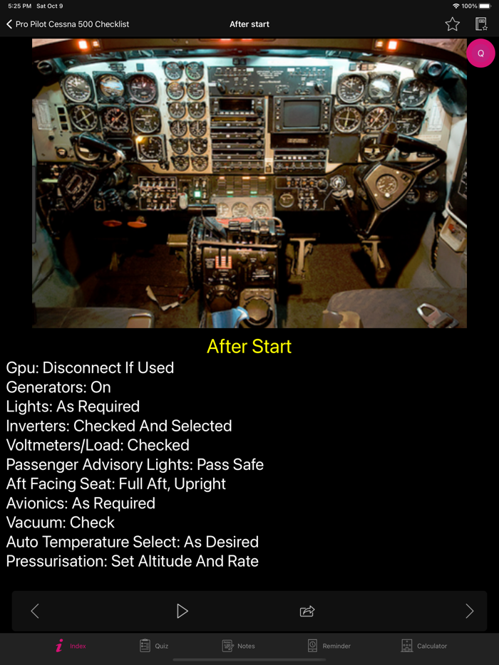 Pro Pilot Cessna 500 Checklist