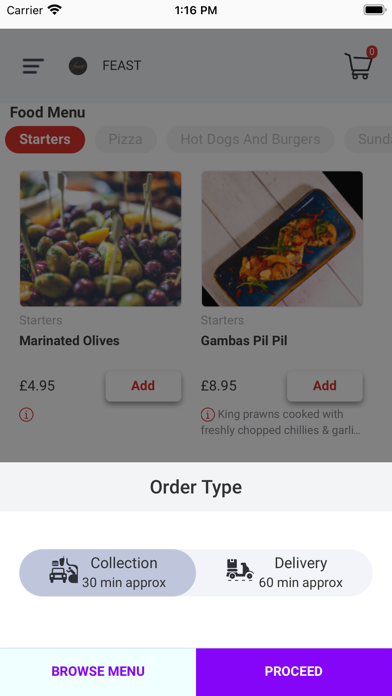 Feast Restaurant Screenshot