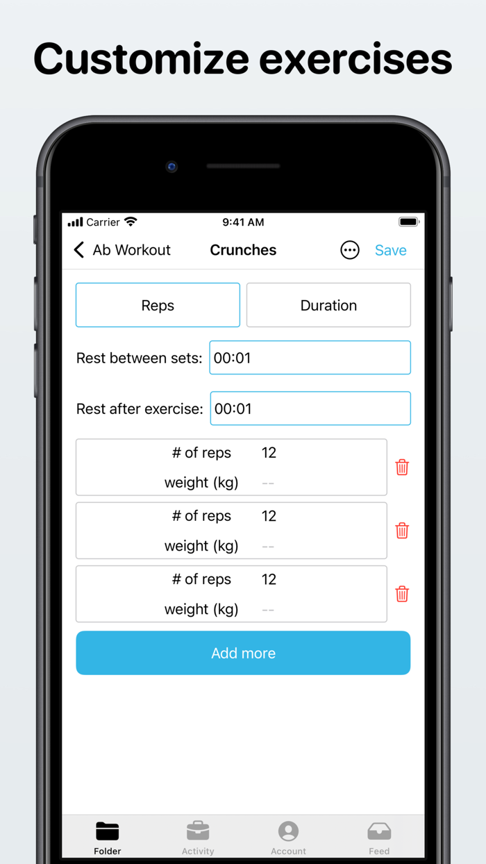 Gym log - Home workout planner