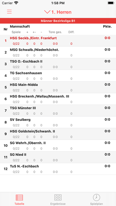 Eintracht Frankfurt Handball Screenshot