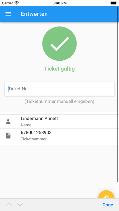 TicketMachine ScanApp Screenshot