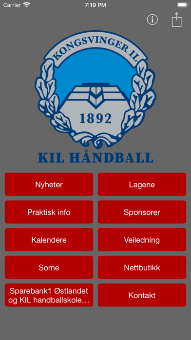 Kongsvinger IL Håndball Screenshot