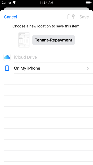 Rent Repayment Plan Screenshot