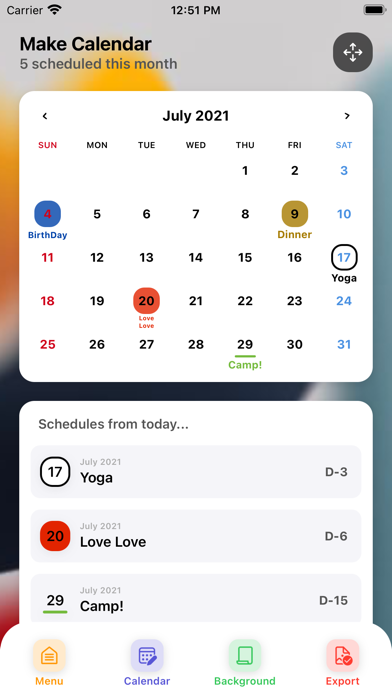 MAKE CALENDAR Screenshot